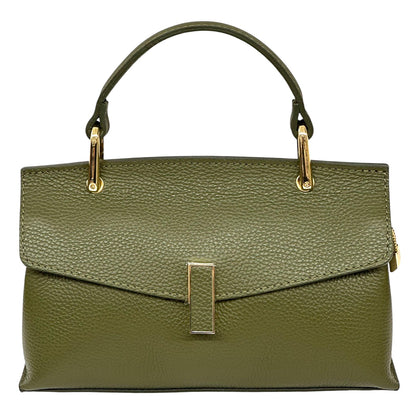 Casimira Compact Italian Leather Envelope Flap Top Handle Bag - Made In Italy