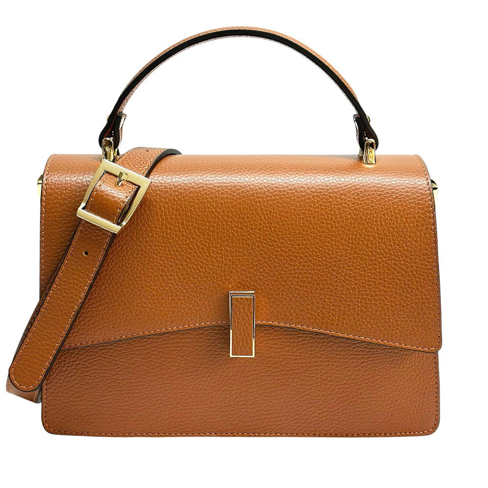 Flaminia Structured Italian Cow Leather Handbag - Made In Italy
