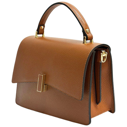 Flaminia Structured Italian Cow Leather Handbag - Made In Italy