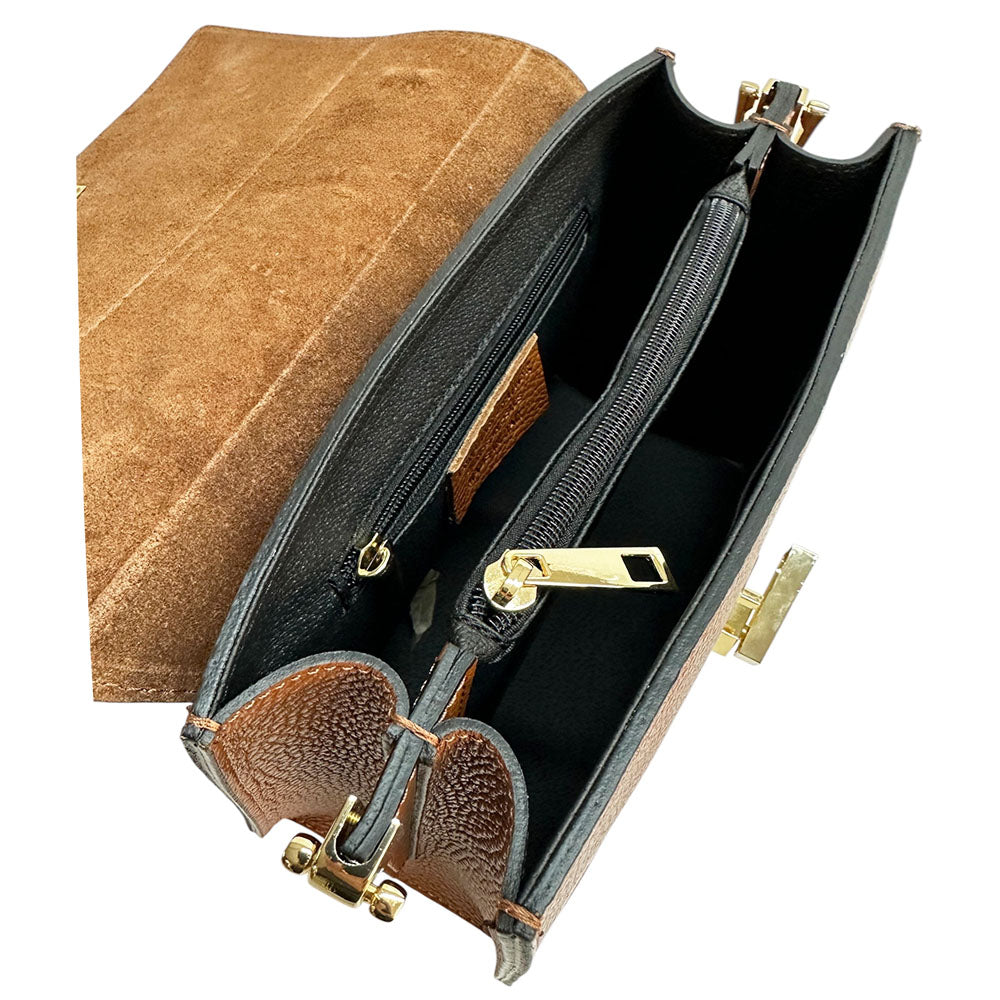 Flaminia Structured Italian Cow Leather Handbag - Made In Italy