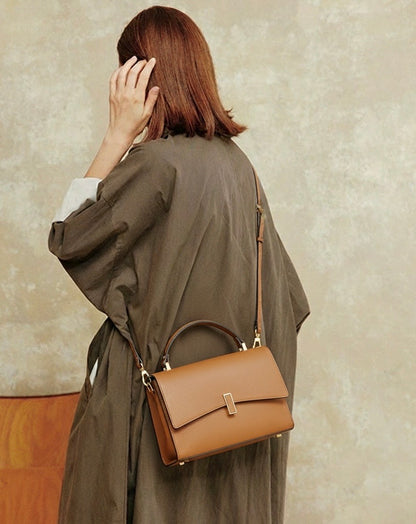 Flaminia Structured Italian Cow Leather Handbag - Made In Italy