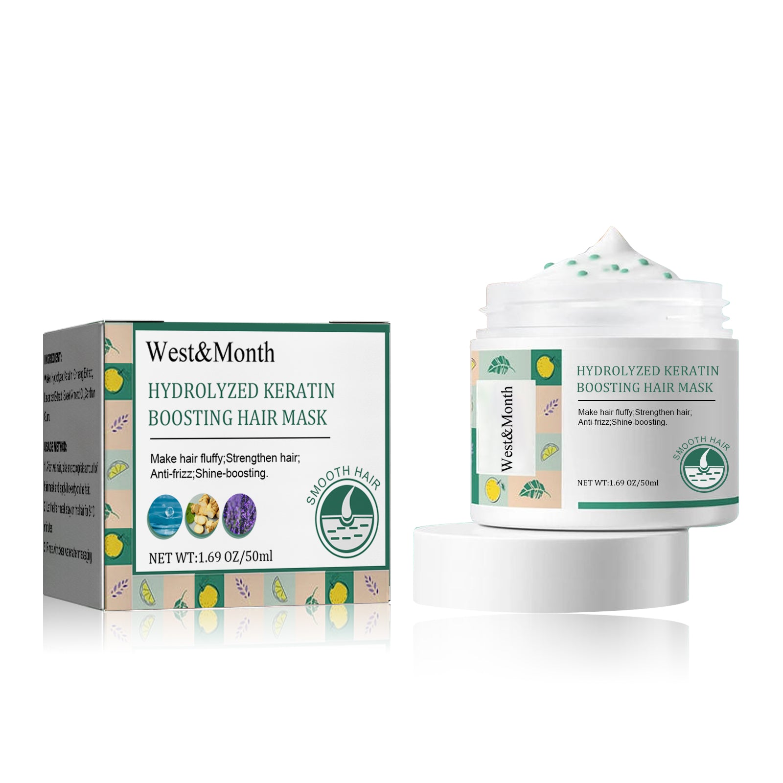 Keratin Hair Mask, Moisturize Repair Split Ends Dry And Frizzy Smooth Hair Care Mask