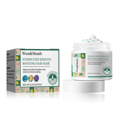 West&amp;Month Keratin Hair Mask, Moisturize Repair Split Ends Dry And Frizzy Smooth Hair Care Mask