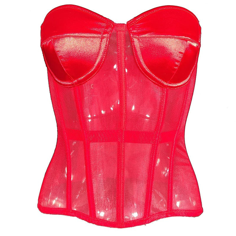 Early spring perspective mesh thin shaping corset, European and American women&