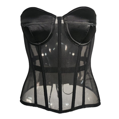 Early spring perspective mesh thin shaping corset, European and American women&