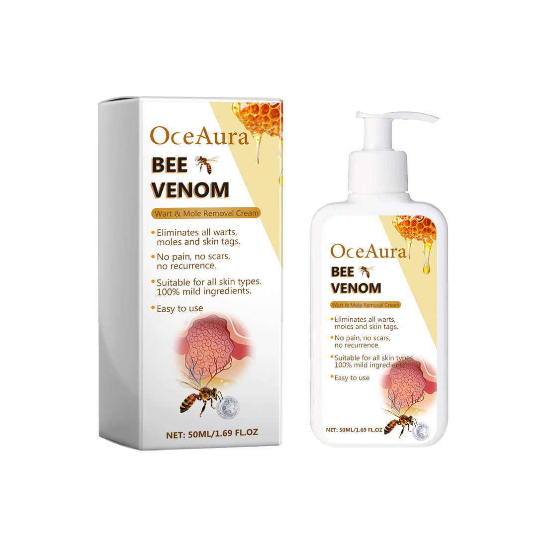 OceAura Bee Venom Creme Herb Essence Daily Gentle Cleansing And Repairing Skin Care Cream