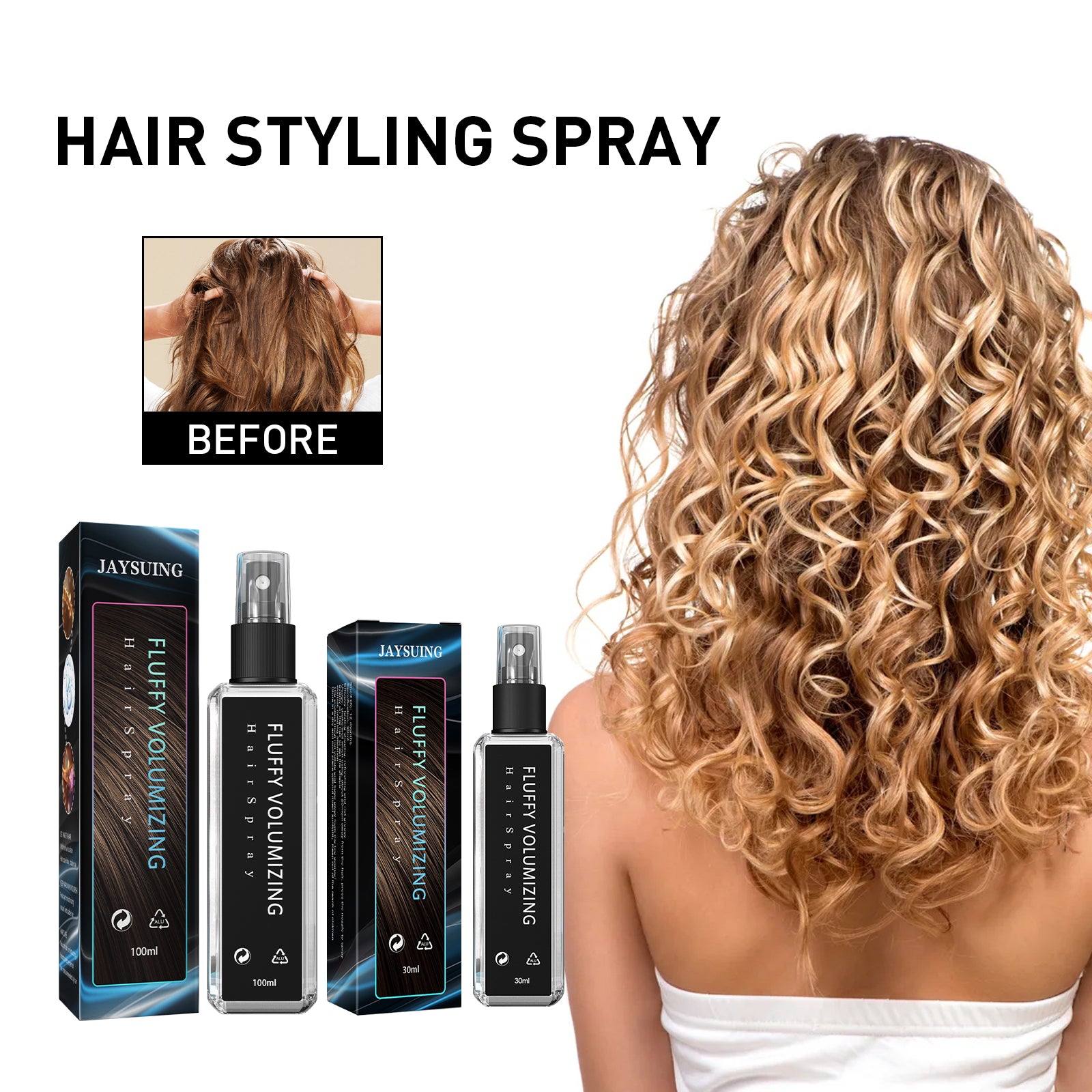 Fluffy Volumizing Hair Spray, Long-Lasting Hair Styling Gel With Moisturizing Fragrance