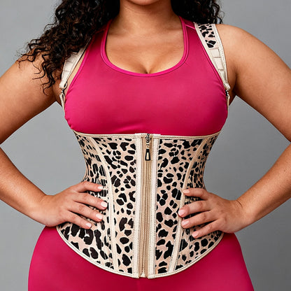 Double Layer Steel Bone Slimming Waist Training Shaping Top with Abdominal Support Latex Shapewear Vest
