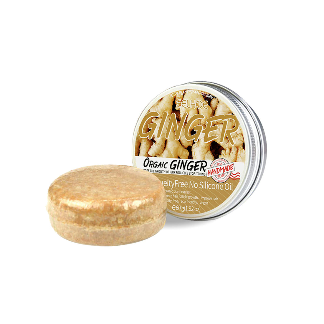 EELHOE Ginger Soap, Anti-Loss Hair Care Tight Hair Clean And Smooth Hair Moisturizing Scalp Shampoo Soap
