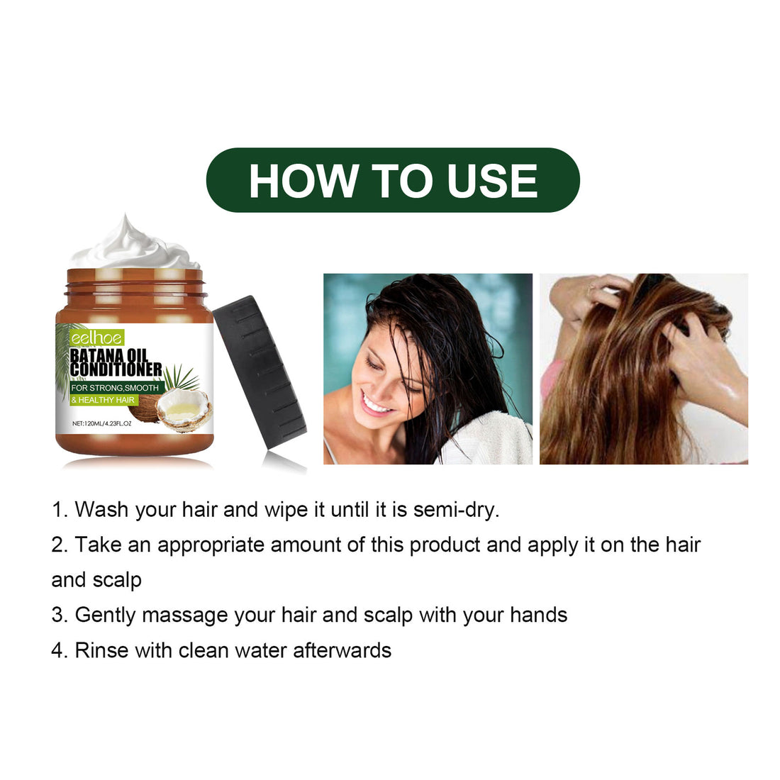 Eelhoe Batana Oil Conditioner Repair Damaged Hair Hydrating And Smoothing Hair Conditioner