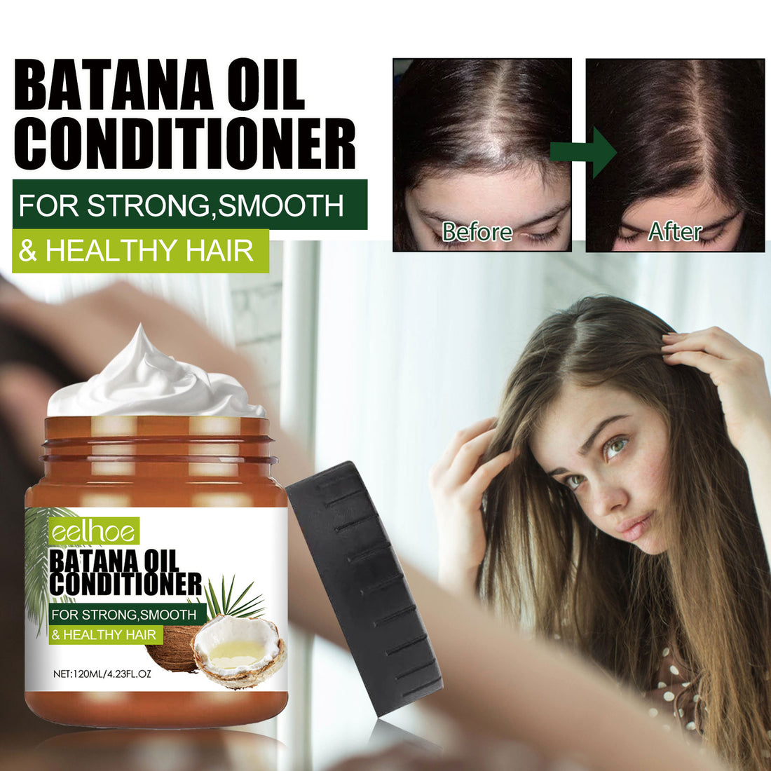Eelhoe Batana Oil Conditioner Repair Damaged Hair Hydrating And Smoothing Hair Conditioner