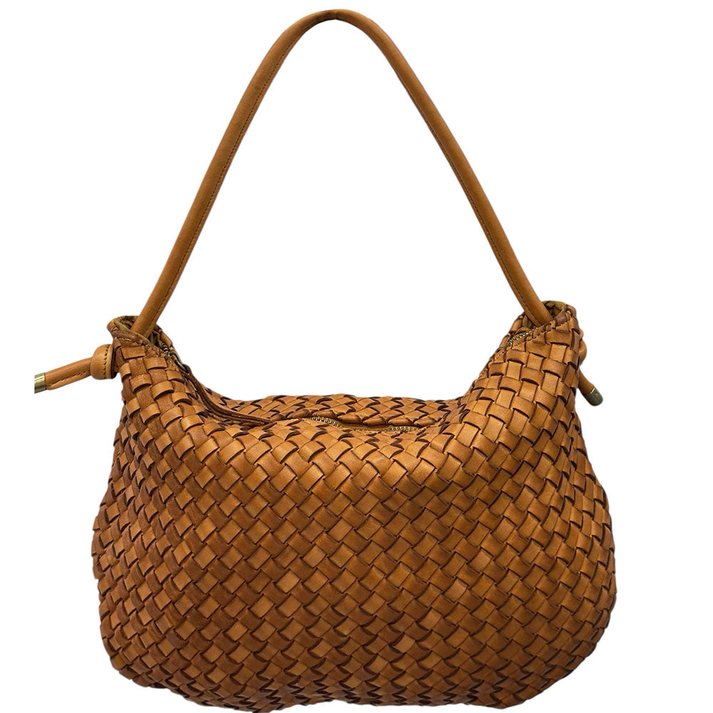 Monica Woven Leather Hobo Bag - Made In Italy