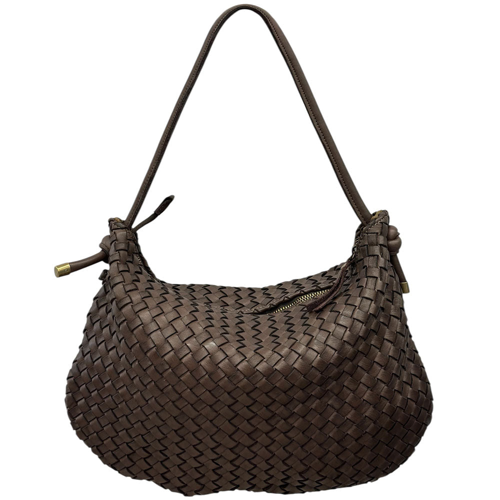 Monica Woven Leather Hobo Bag - Made In Italy