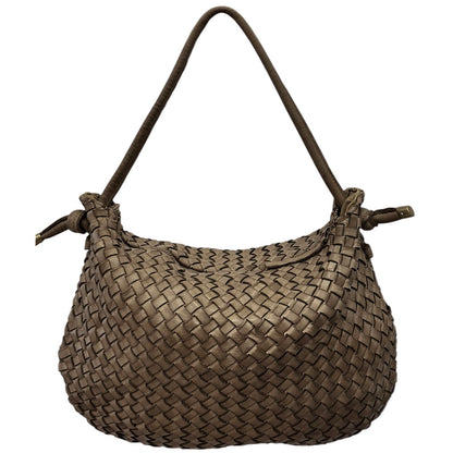 Monica Woven Leather Hobo Bag - Made In Italy