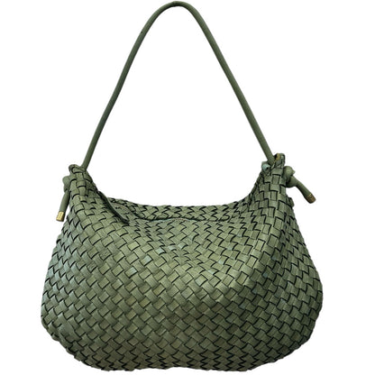 Monica Woven Leather Hobo Bag - Made In Italy