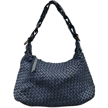 Elarisse Cow Leather Woven Hobo Bag - Made In Italy