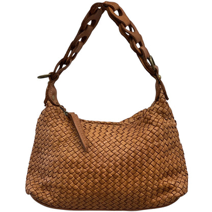 Elarisse Cow Leather Woven Hobo Bag - Made In Italy