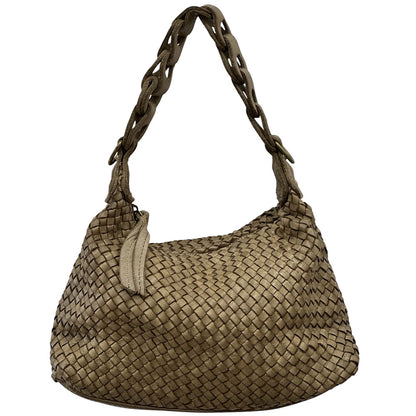 Elarisse Cow Leather Woven Hobo Bag - Made In Italy