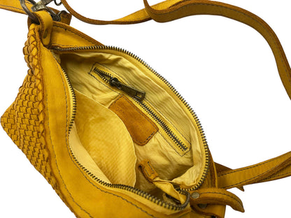 Elvaria Woven Handheld and Crossbody Bag in Calf Leather - Made In Italy