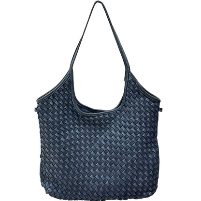Serenica Woven Soft Washed Cow Leather Hobo Bag - Made In Italy