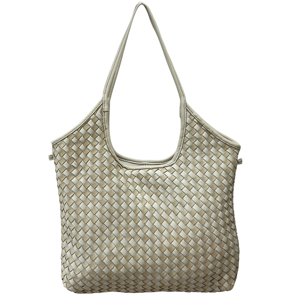 Serenica Woven Soft Washed Cow Leather Hobo Bag - Made In Italy