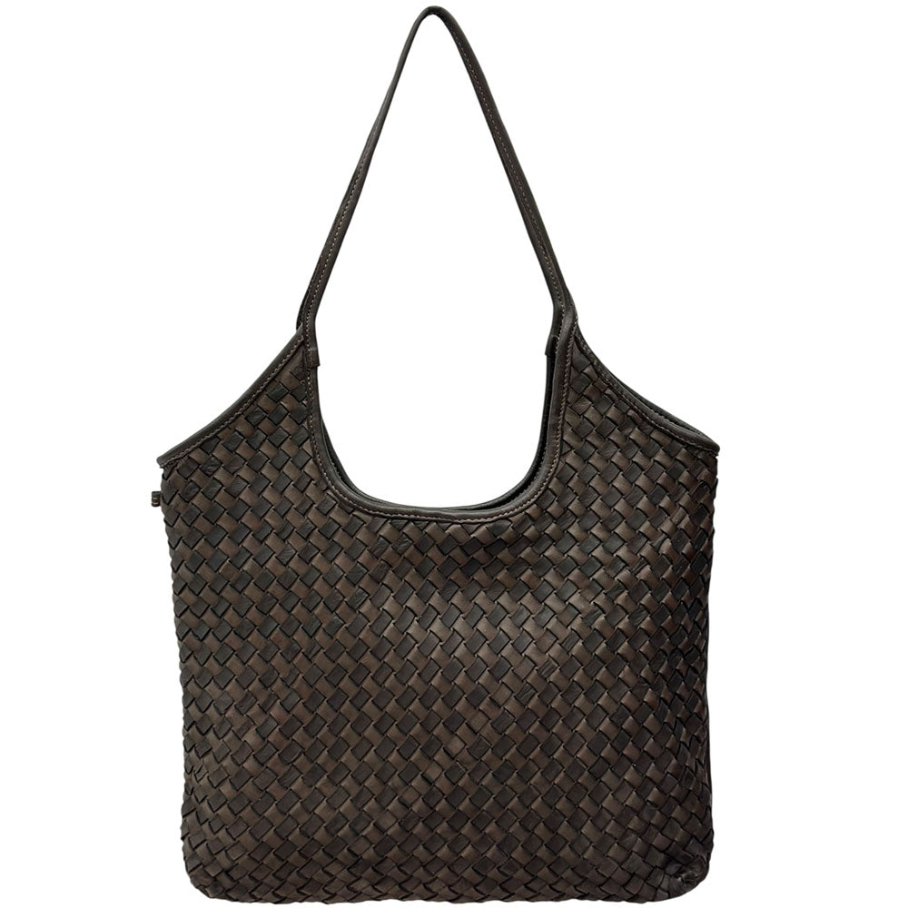 Serenica Woven Soft Washed Cow Leather Hobo Bag - Made In Italy