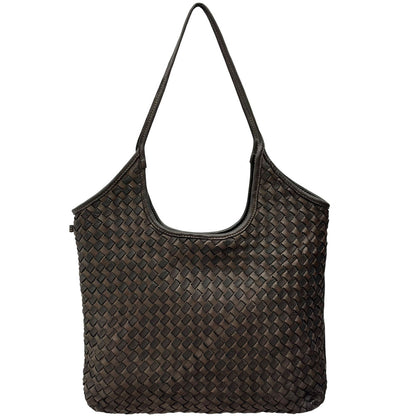 Serenica Woven Soft Washed Cow Leather Hobo Bag - Made In Italy