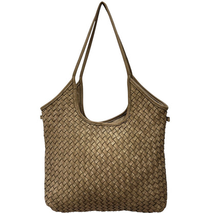 Serenica Woven Soft Washed Cow Leather Hobo Bag - Made In Italy