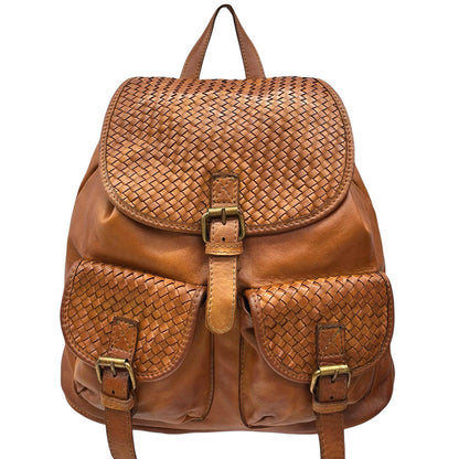 Marinella Washed Cow Leather Backpack - Made In Italy