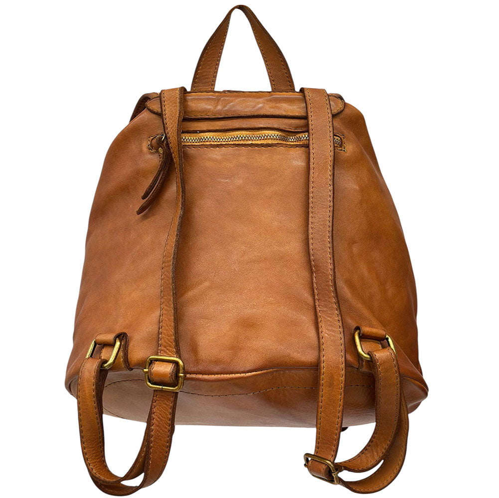 Marinella Washed Cow Leather Backpack - Made In Italy