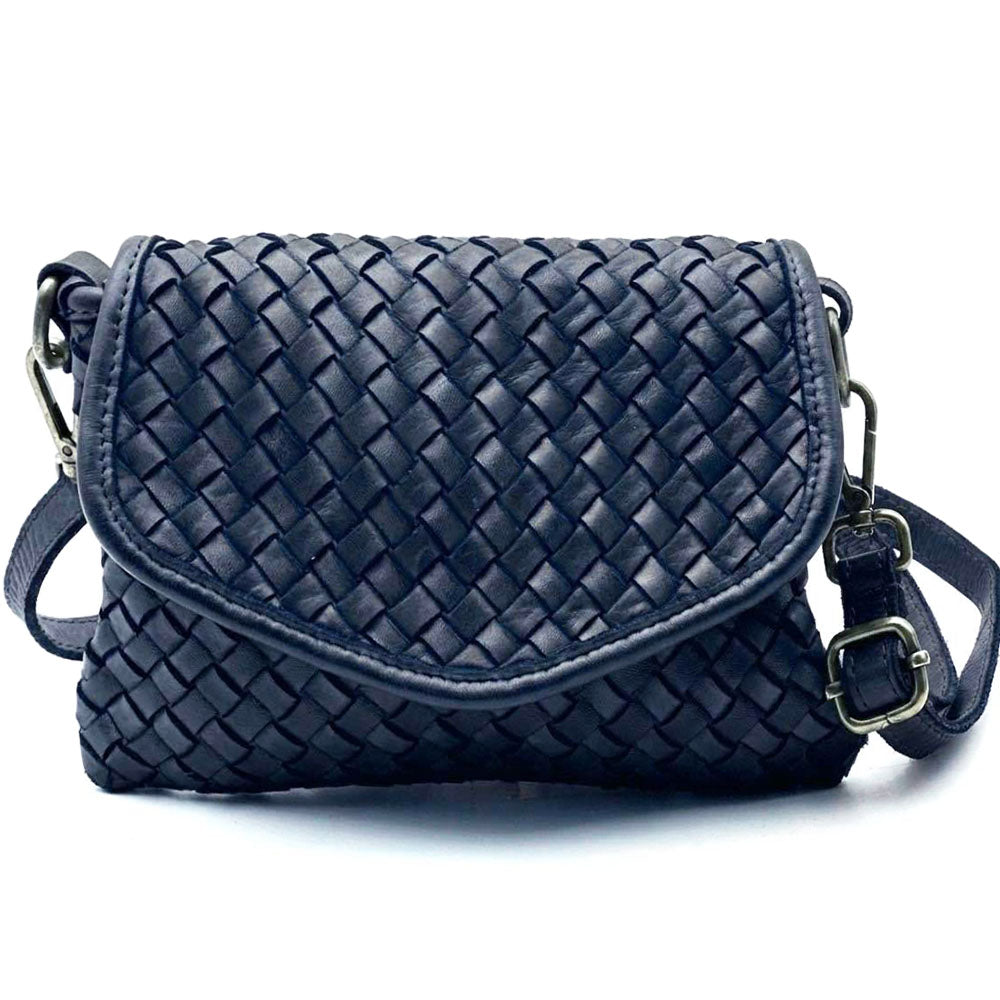 Bellavia Woven Cow Leather Crossbody Bag - Made In Italy