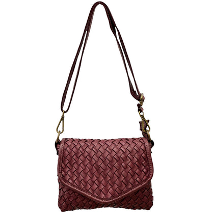 Bellavia Woven Cow Leather Crossbody Bag - Made In Italy
