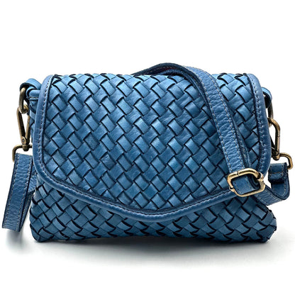 Bellavia Woven Cow Leather Crossbody Bag - Made In Italy