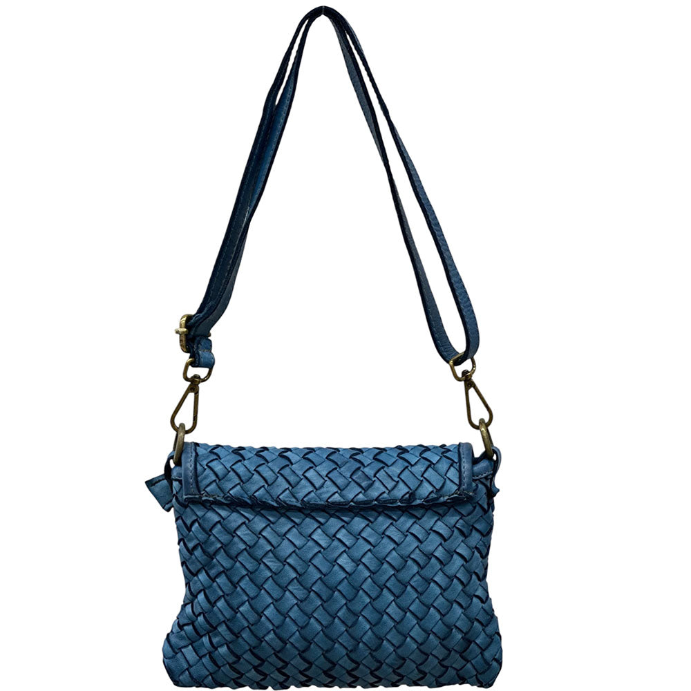 Bellavia Woven Cow Leather Crossbody Bag - Made In Italy