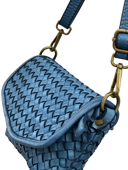 Bellavia Woven Cow Leather Crossbody Bag - Made In Italy