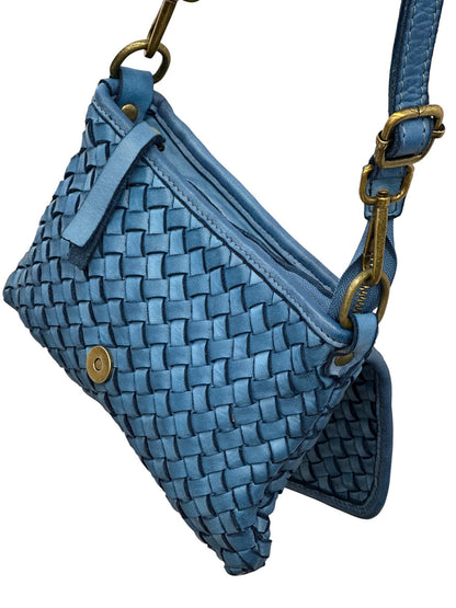 Bellavia Woven Cow Leather Crossbody Bag - Made In Italy