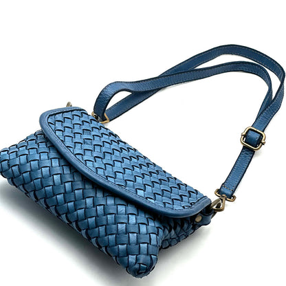 Bellavia Woven Cow Leather Crossbody Bag - Made In Italy
