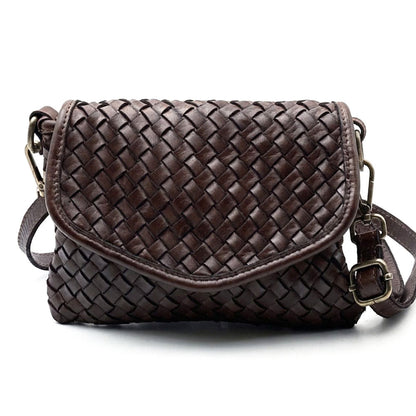 Bellavia Woven Cow Leather Crossbody Bag - Made In Italy