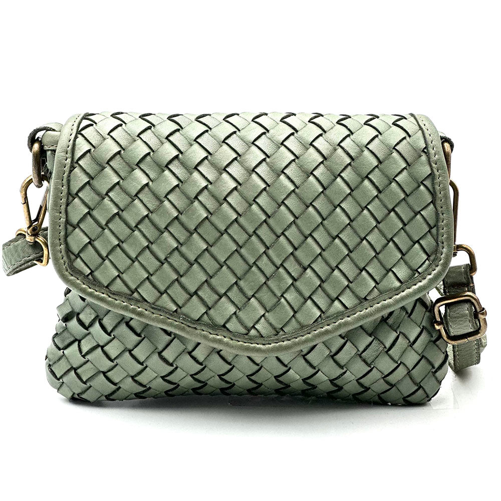 Bellavia Woven Cow Leather Crossbody Bag - Made In Italy