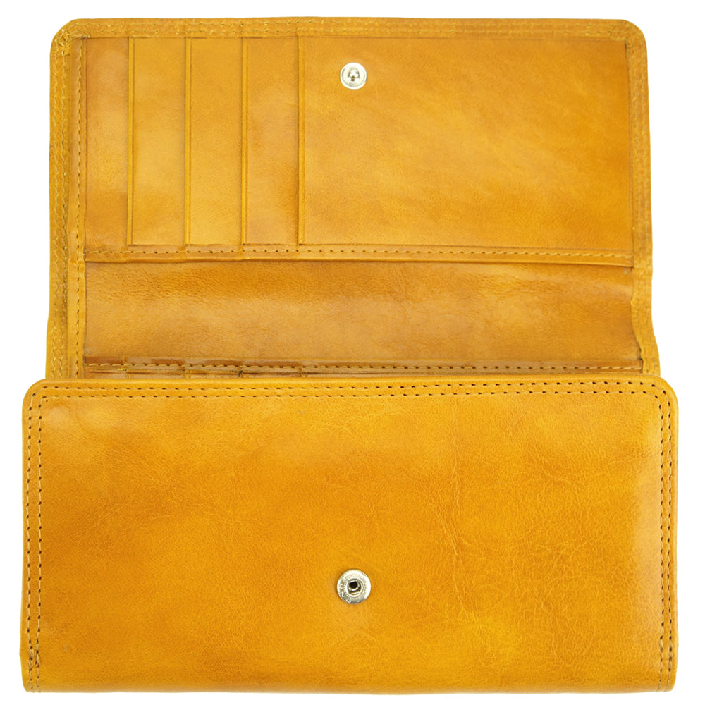 Aurora V leather wallet - Made In Italy