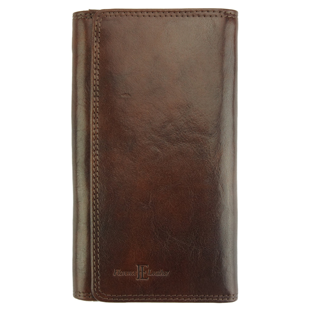 Aurora V leather wallet - Made In Italy