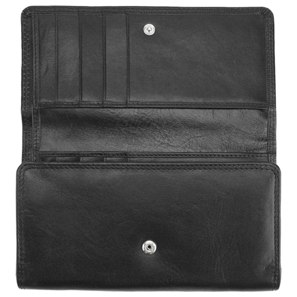 Aurora V leather wallet - Made In Italy