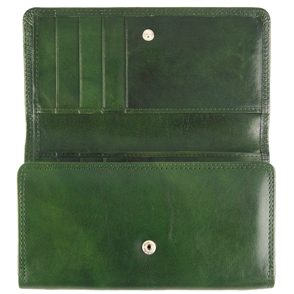 Aurora V leather wallet - Made In Italy