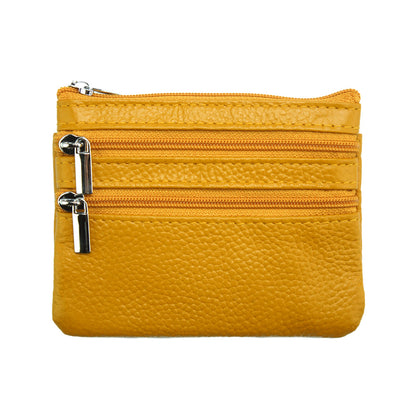 Multi Zip Leather Coin Wallet Jamie - Made In Italy