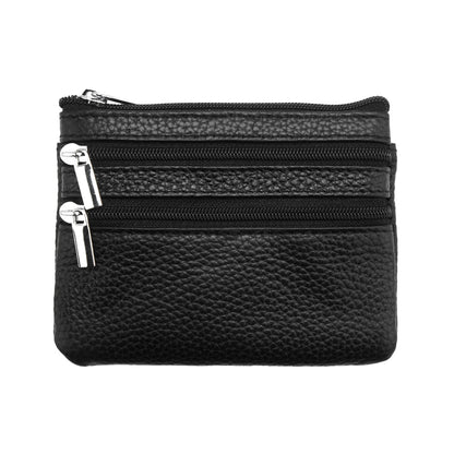 Multi Zip Leather Coin Wallet Jamie - Made In Italy