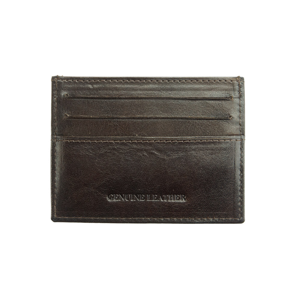 Simple Leather Card Holder V - Made In Italy
