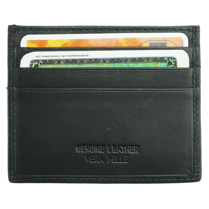 Lisa S Calf-Skin Leather Card Holder - Made In Italy