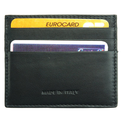 Lisa S Calf-Skin Leather Card Holder - Made In Italy