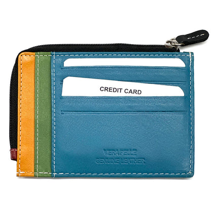 Swami Zip Cow Leather Card Holder - Made In Italy