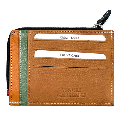 Swami Zip Cow Leather Card Holder - Made In Italy